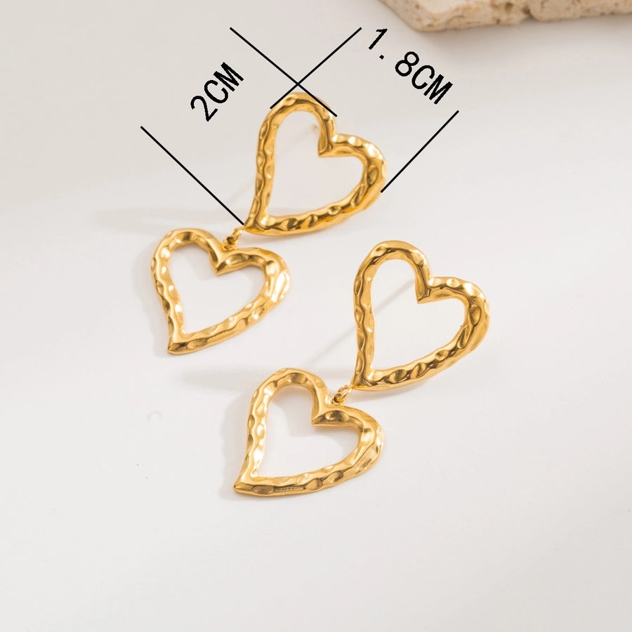 1 Pair Casual Modern Style Simple Style Sun Heart Shape Butterfly 304 Stainless Steel 18K Gold Plated Ear Studs