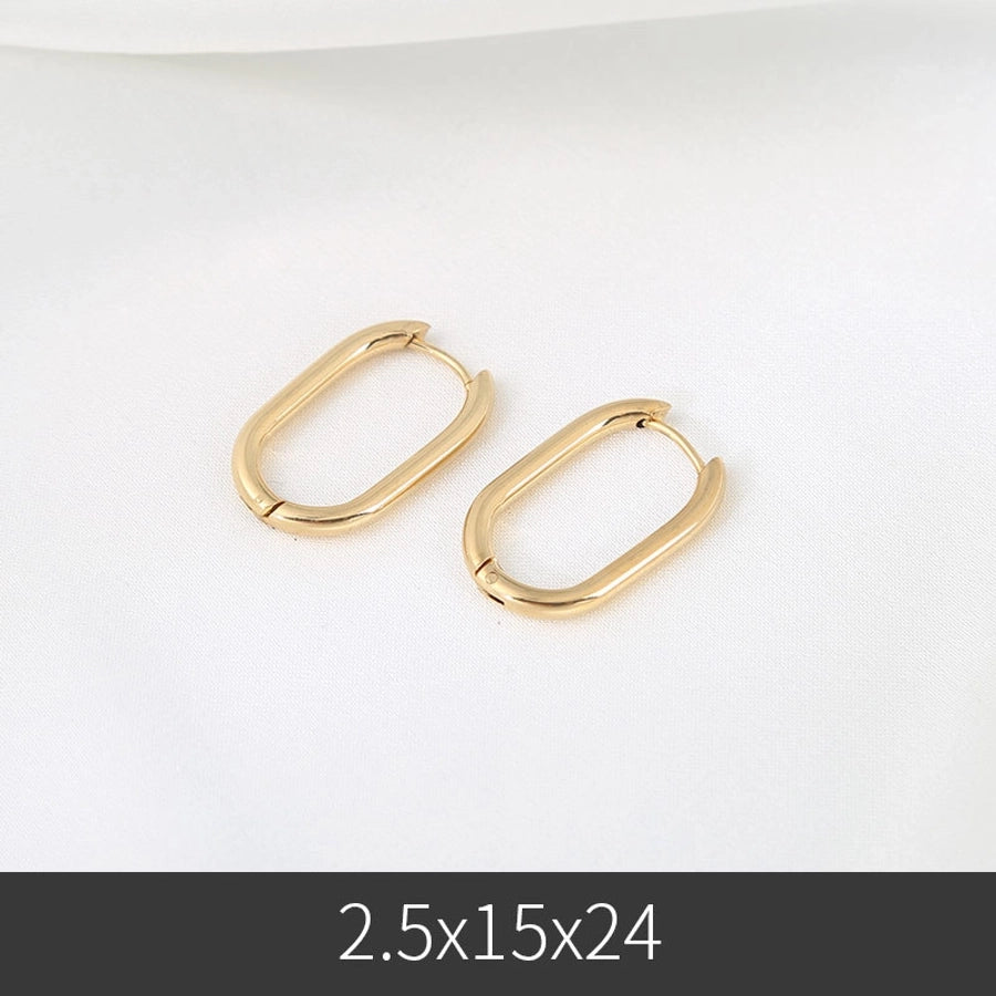 1 pair fashion u shape stainless steel plating earrings