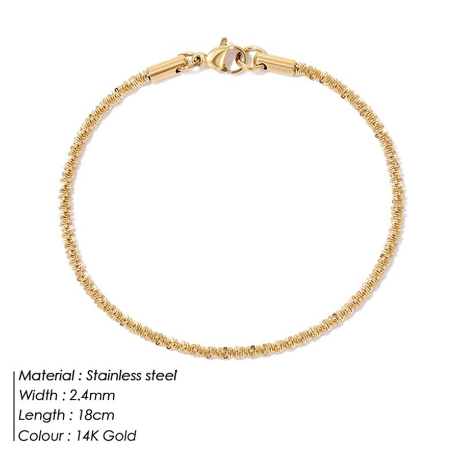 Simple Style Geometric Stainless Steel 14K Gold Plated Bracelets In Bulk