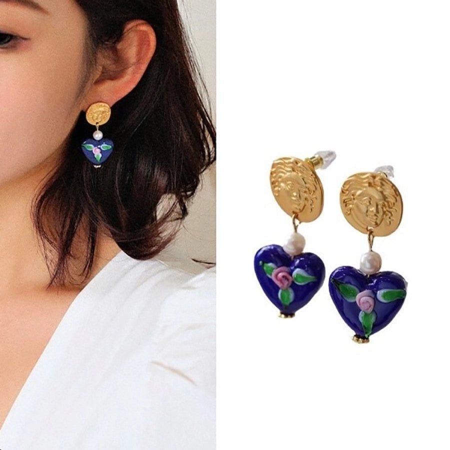 1 Pair IG Style Classic Style Shiny Star Heart Shape Inlay Copper Brass Zircon Gold Plated Ear Studs