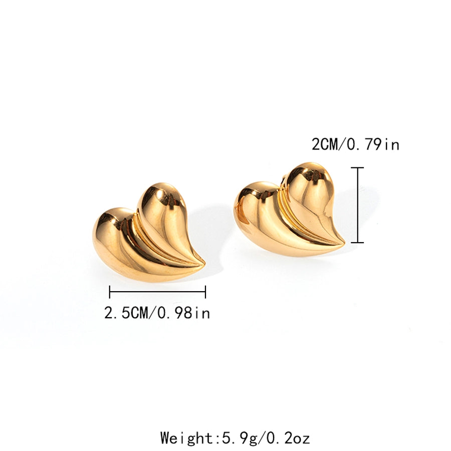 1 Pair Elegant Cute Sweet Heart Shape Plating 304 Stainless Steel 14K Gold Plated Ear Studs