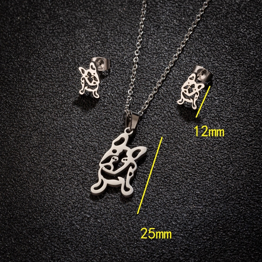 Jewelry Cute Simple Style Animal 201 Stainless Steel 18K Gold Plated Stainless Steel Jewelry Sets