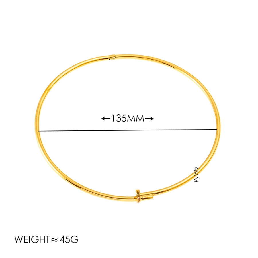 Jewelry Simple Style Classic Style Solid Color Titanium Steel 18K Gold Plated Plating Choker