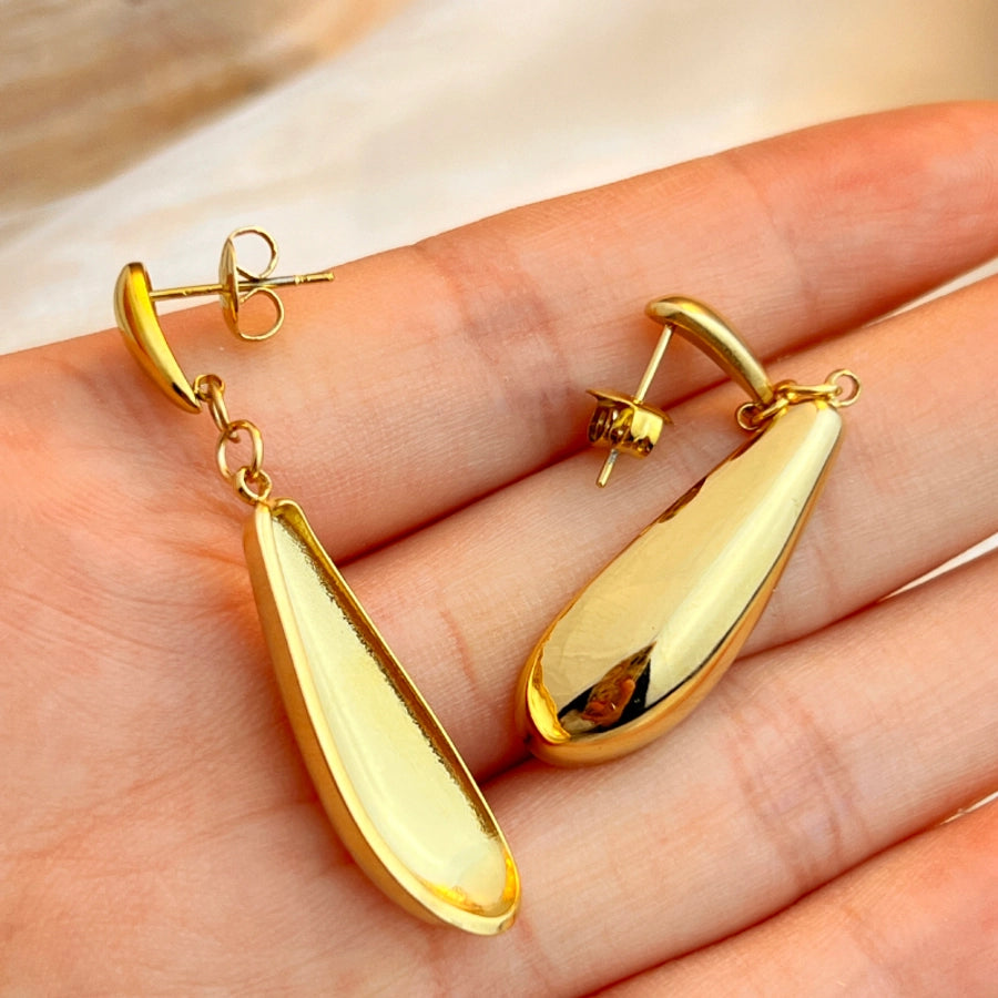 1 Pair Casual Elegant Retro Geometric Polishing Plating 304 Stainless Steel 18K Gold Plated Drop Earrings