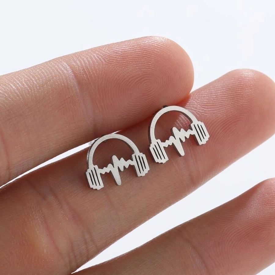 Fashion Geometric Plating 201 Stainless Steel No Inlaid 18K Gold Plated Ear Studs