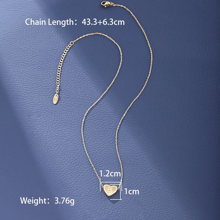 Jewelry XUPING Simple Style Commute Letter Heart Shape 304 Stainless Steel 18K Gold Plated Necklace