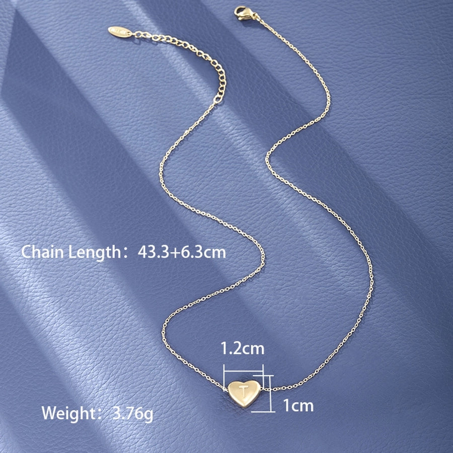 Jewelry XUPING Simple Style Commute Letter Heart Shape 304 Stainless Steel 18K Gold Plated Necklace