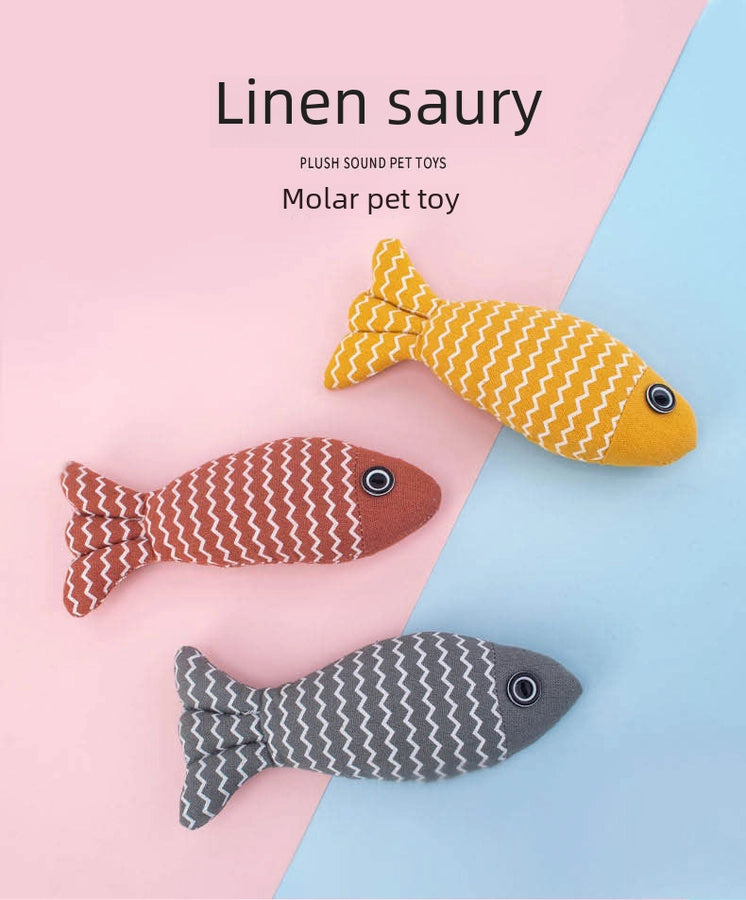 Pet Toy For Cats Teasing Cloth Fish Toy Catnip Doll Cat Pet Cat Mint