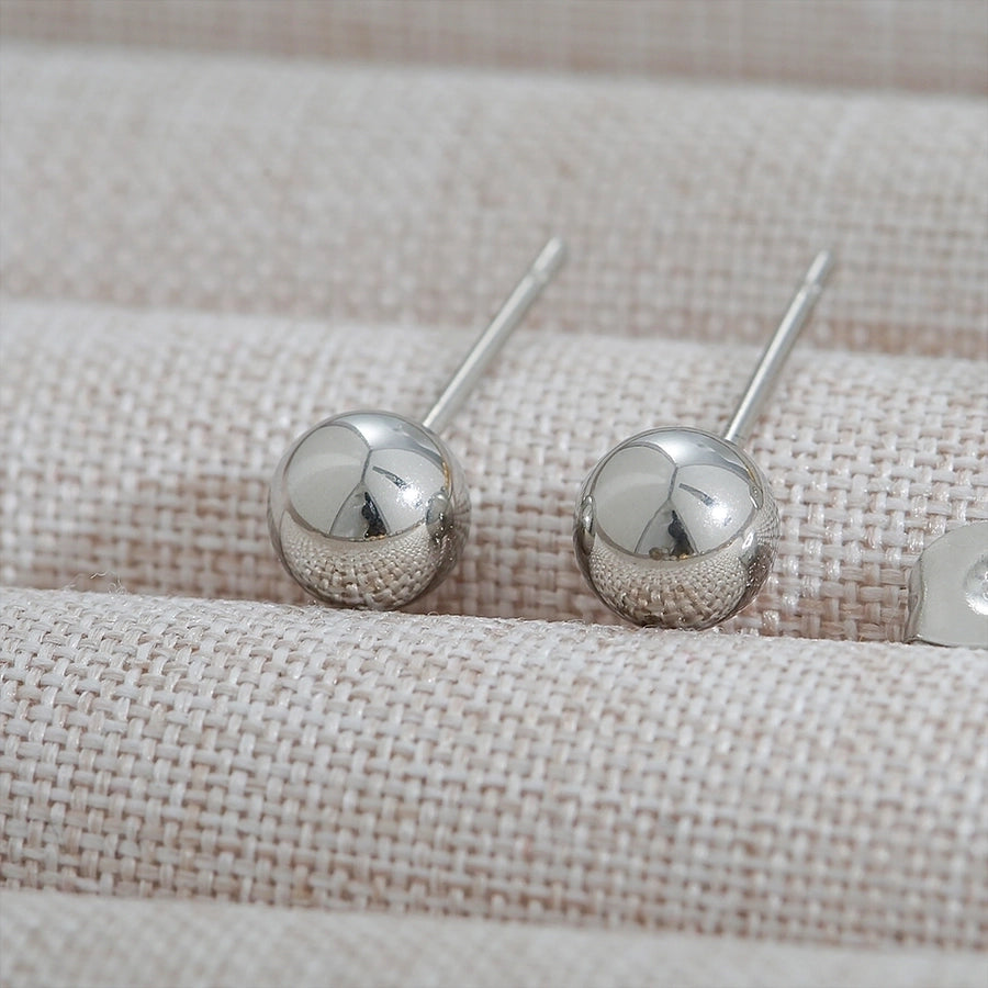 1 Pair Basic Ball 304 Stainless Steel Ear Studs