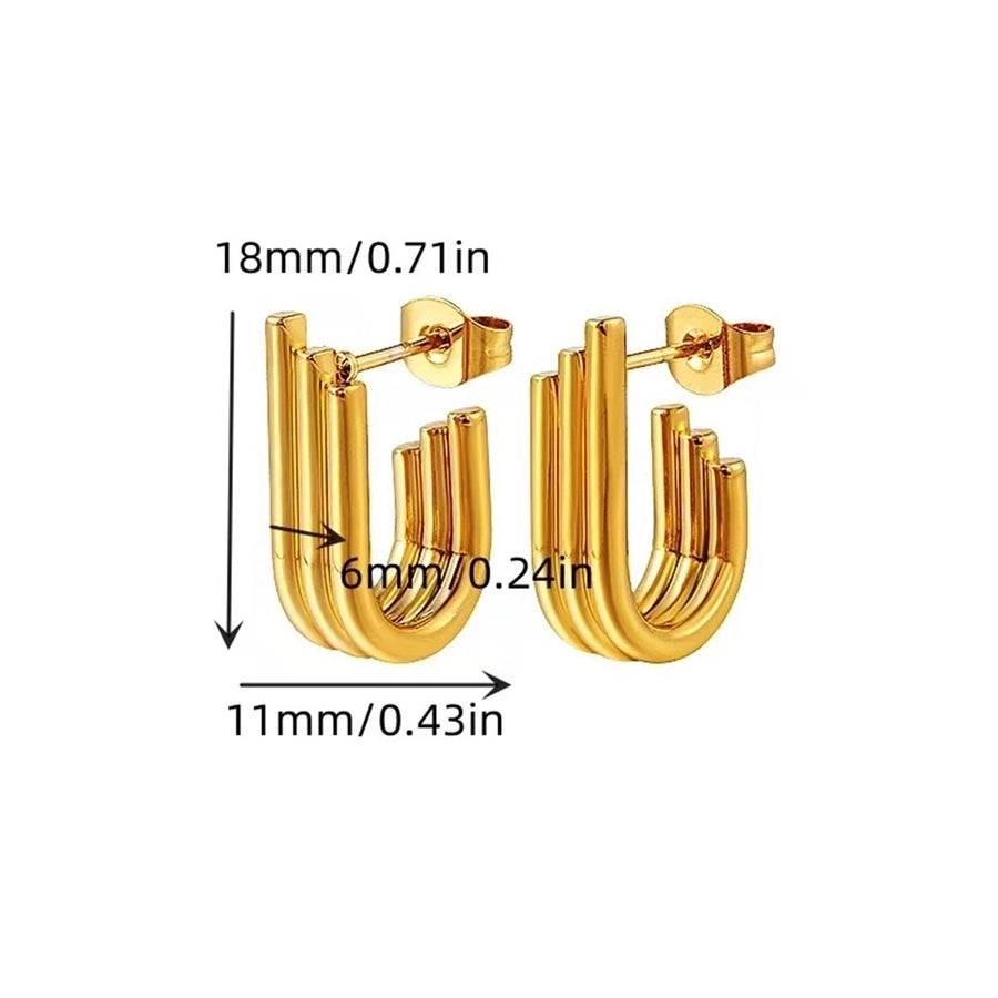 1 Pair Simple Style U Shape Plating 304 Stainless Steel 18K Gold Plated Earrings