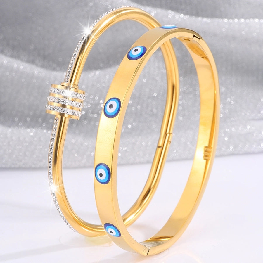 Elegant French Style Classic Style Eye 304 Stainless Steel Bangle In Bulk