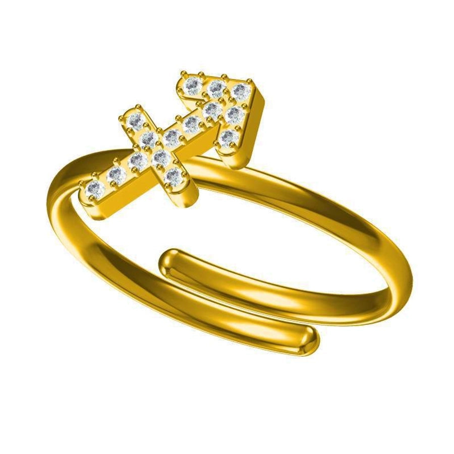 Jewelry Simple Style Constellation Titanium Steel Zircon Gold Plated Plating Inlay Open Rings