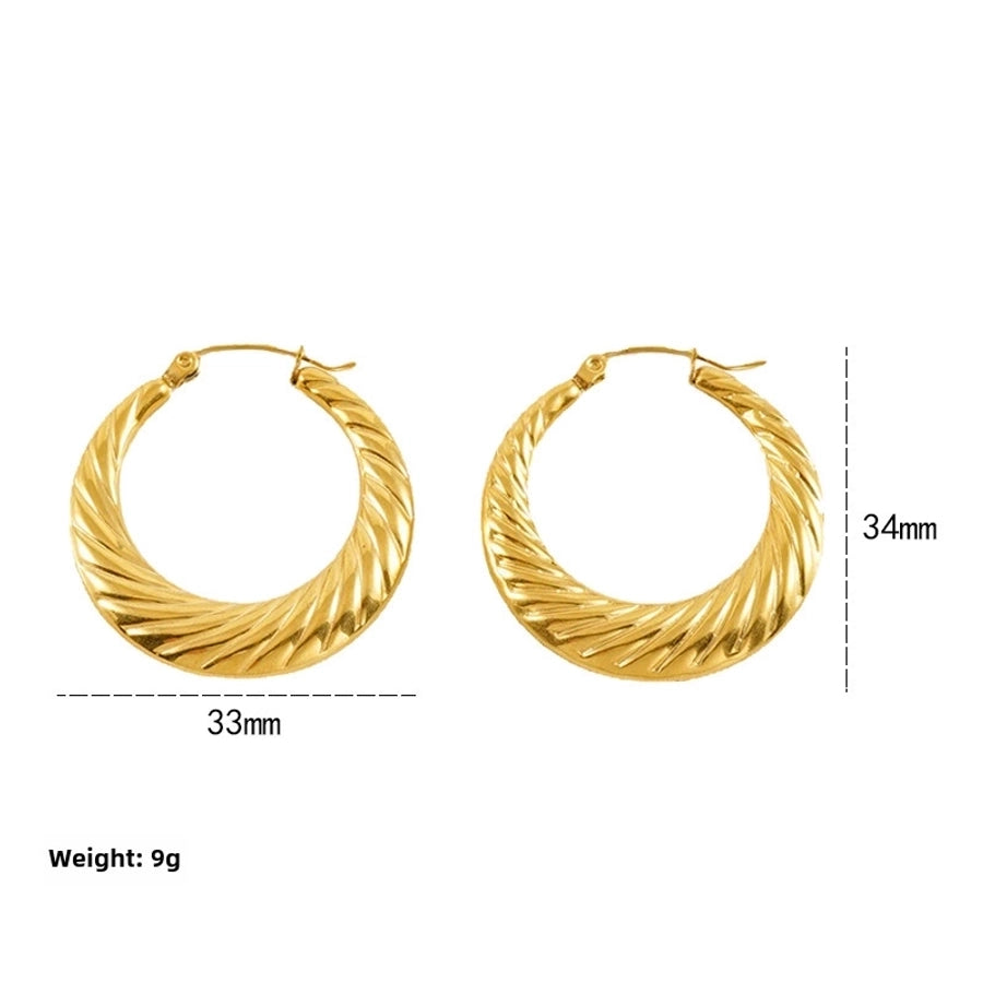 style titanium steel hollow earrings vacuum electroplating 18K real gold stainless steel Women's Light earrings simple earrings - CEJEW