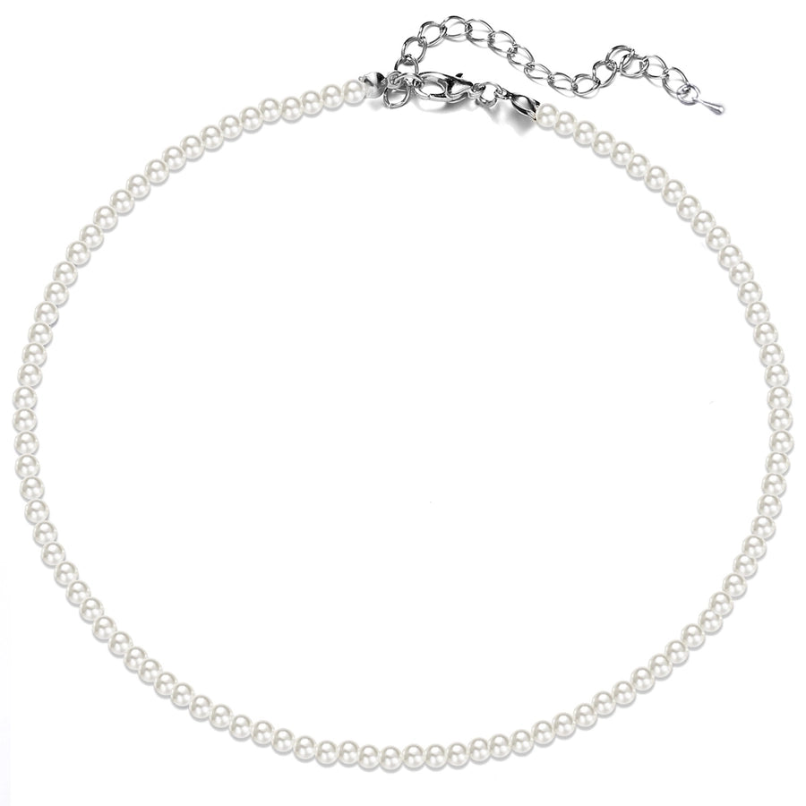 Elegant French Style Geometric Round Artificial Pearl Alloy  Necklace