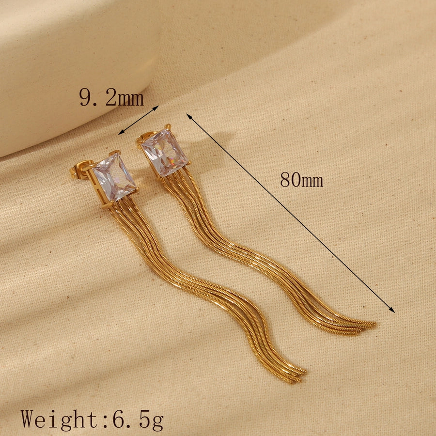 1 Pair Basic Commute Heart Shape Flower Plating 304 Stainless Steel 18K Gold Plated Drop Earrings