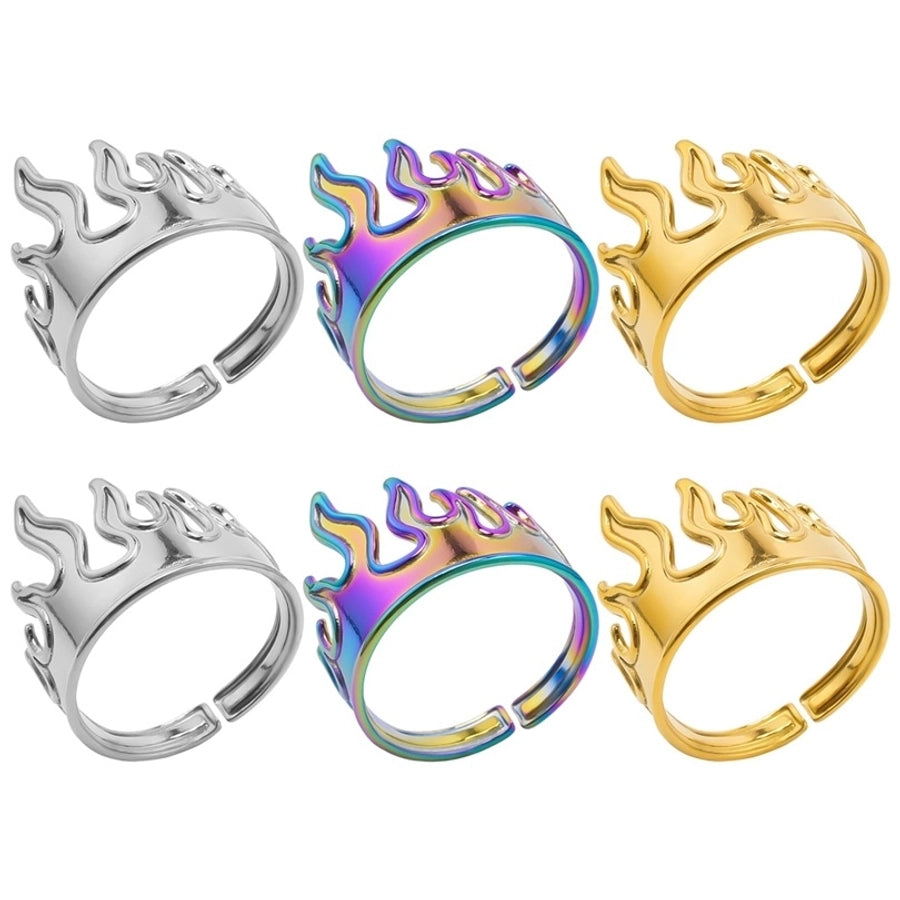 Jewelry Classic Style Solid Color 304 Stainless Steel 18K Gold Plated Asymmetrical Polishing Rings - CEJEW