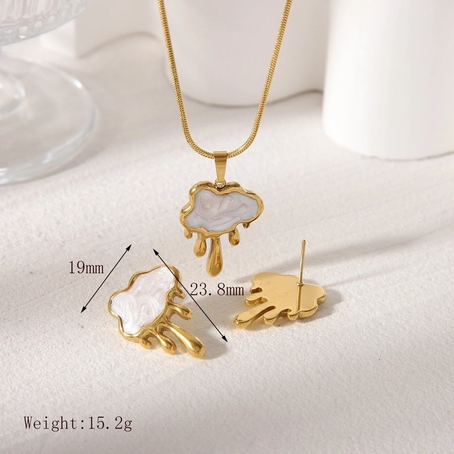 Jewelry Simple Style Commute Clouds 304 Stainless Steel Acrylic 18K Gold Plated Jewelry Set