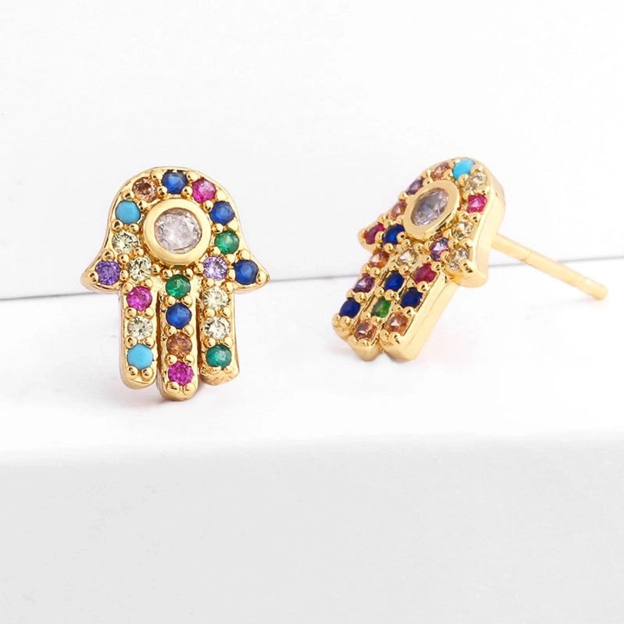 Fashion Flower Copper Artificial Gemstones Earrings