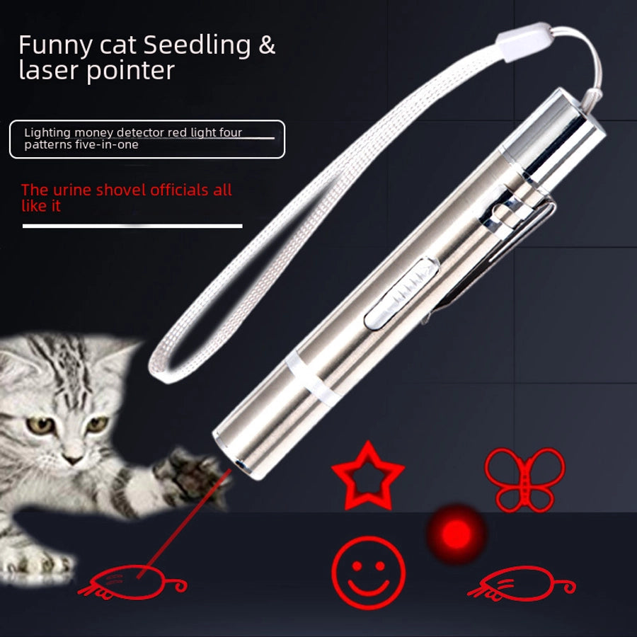 Rechargeable Infrared Laser Light Cat Toy Pen Leash Walking Stick Kitten Supplies Pet Plaything Charging Indicator Light